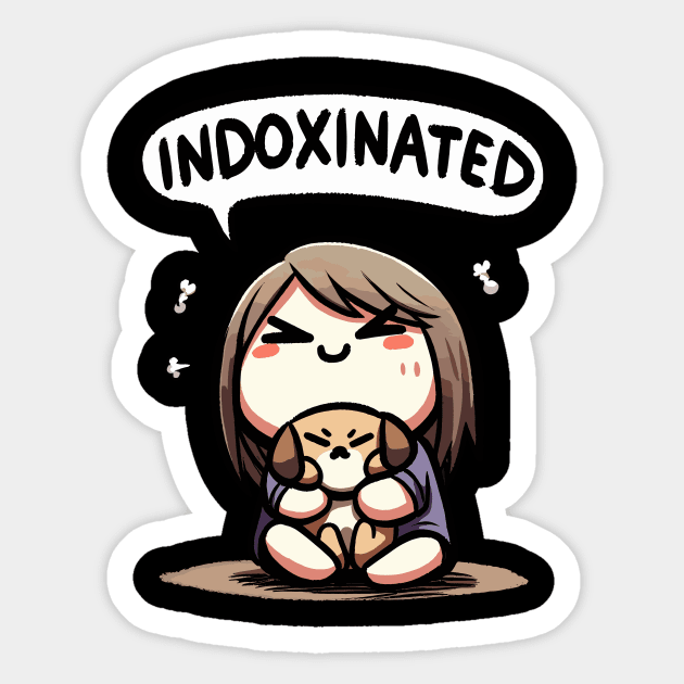 Indoxinated Dog Owner Girl Sticker by DoodleDashDesigns